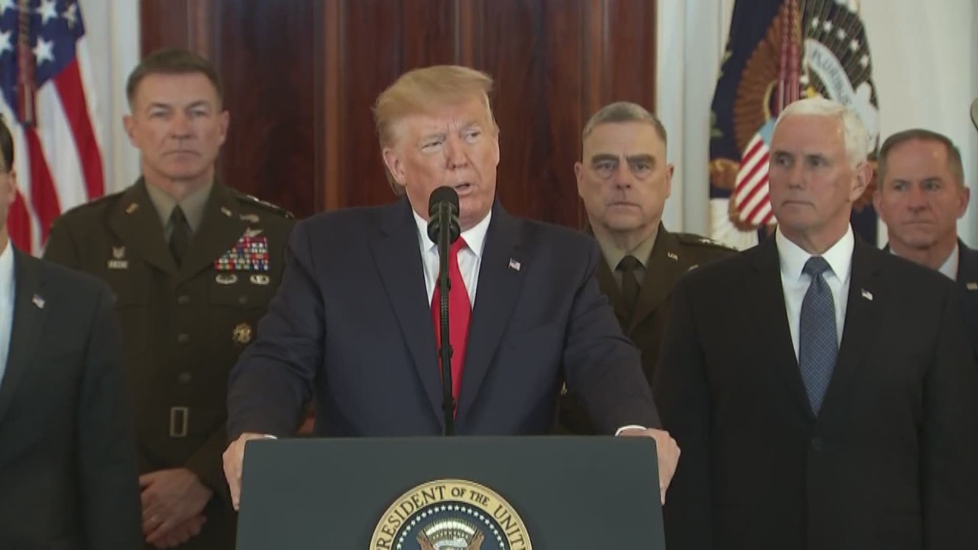 President Donald Trump made a statement Wednesday from the White House on Iran's missile strikes against U.S. military and coalition forces on airbases in Iraq.