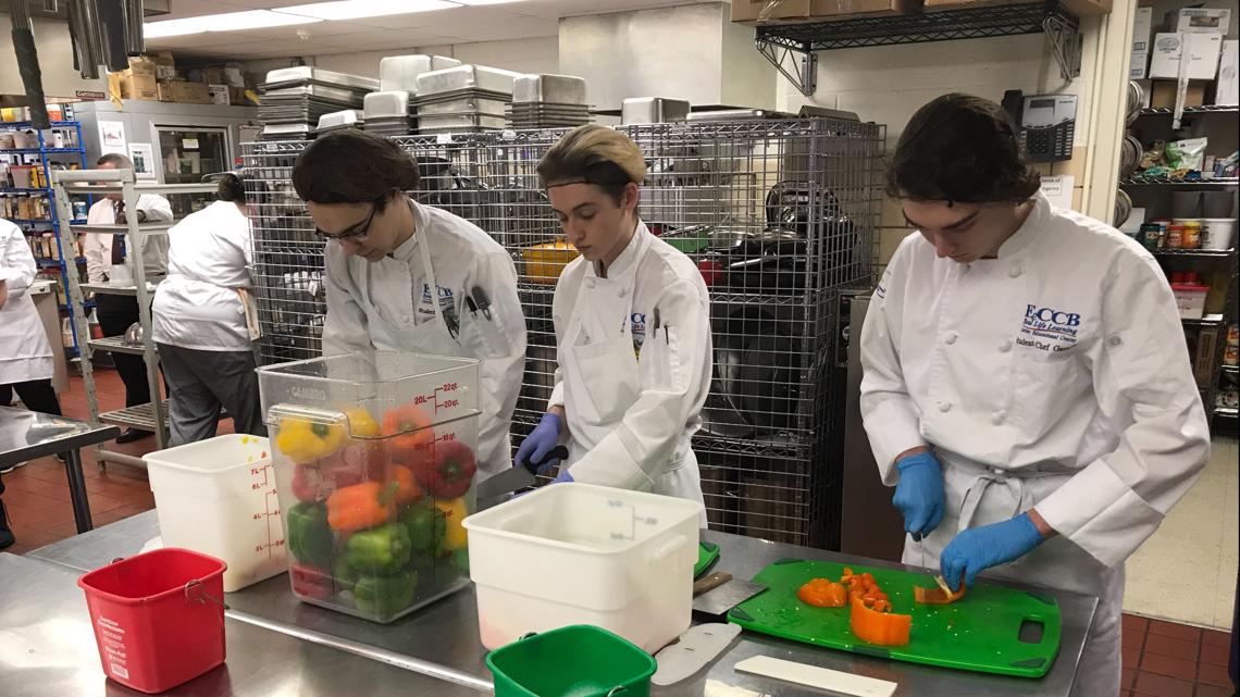 Students prepare for competition among local culinary high school