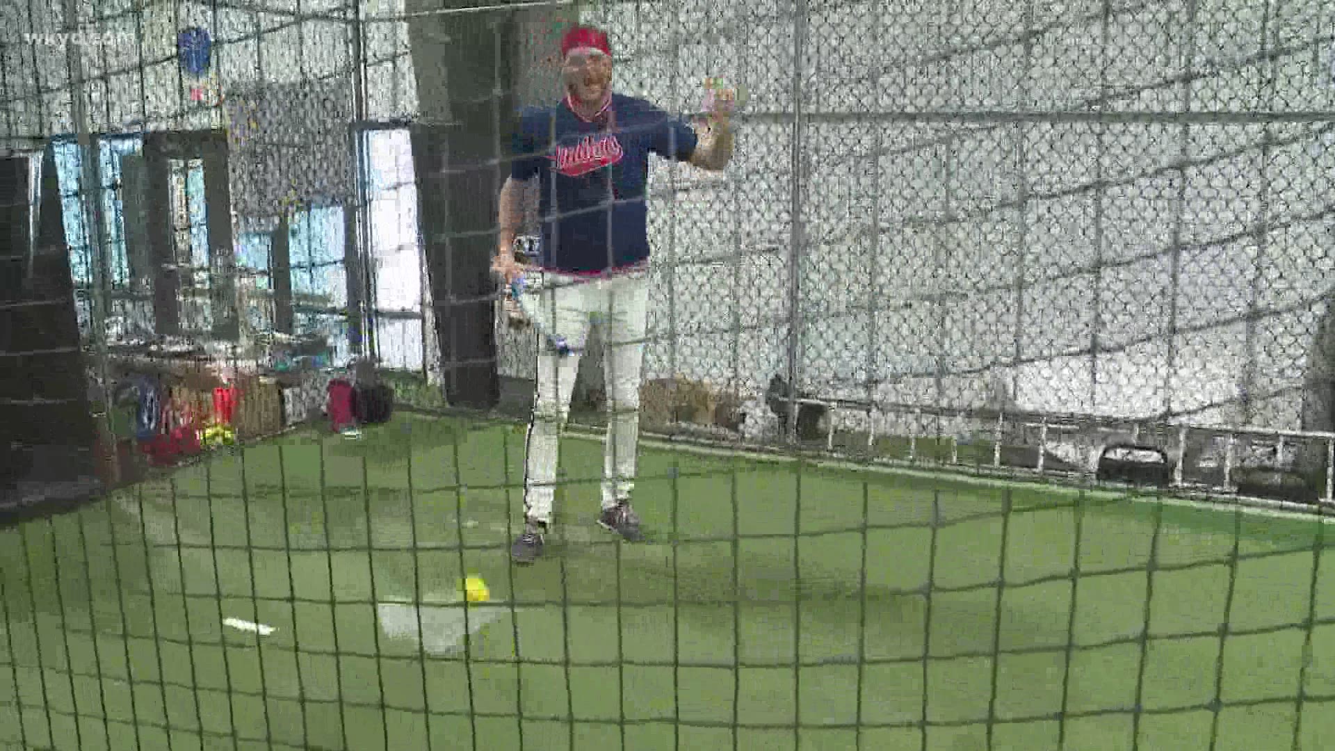 We're all hoping for the return of baseball. But in the meantime, we've got Mike Polk  Jr. at the batting cages.