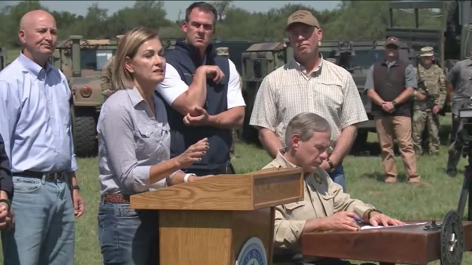 Reynolds joined Texas Gov. Greg Abbott, along with several other Republican governors, to talk about the Biden administration's policies at the border.