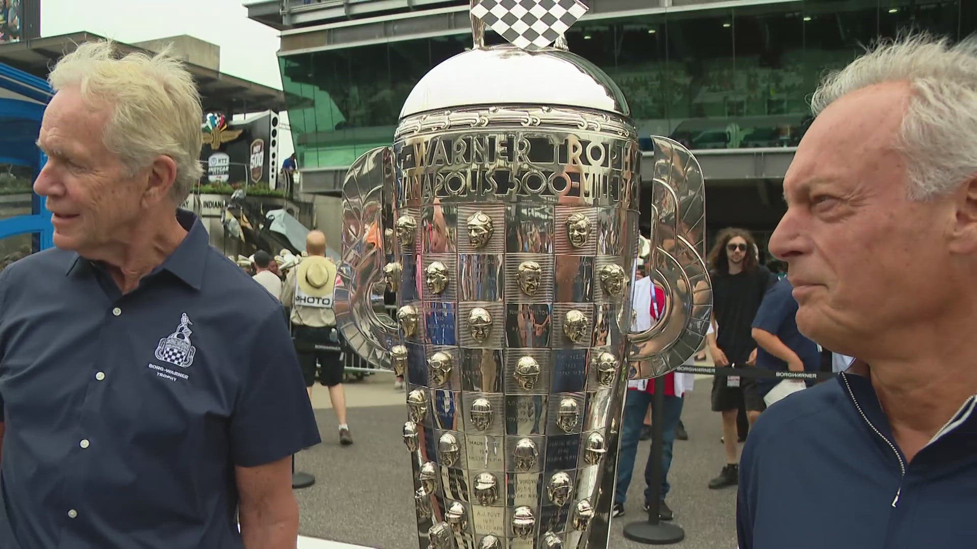 13News Chuck Lofton talks with the President and CEO of Borg Warner and the sculptor of the trophy.