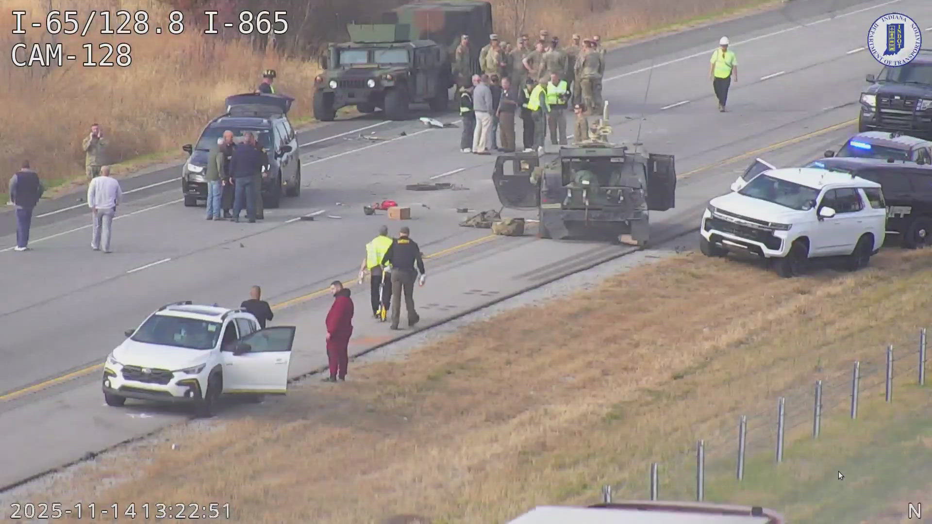 Police in Boone County are investigating after a crash killed one Indiana National Guardsmen and injured three more on Interstate 65 Friday.