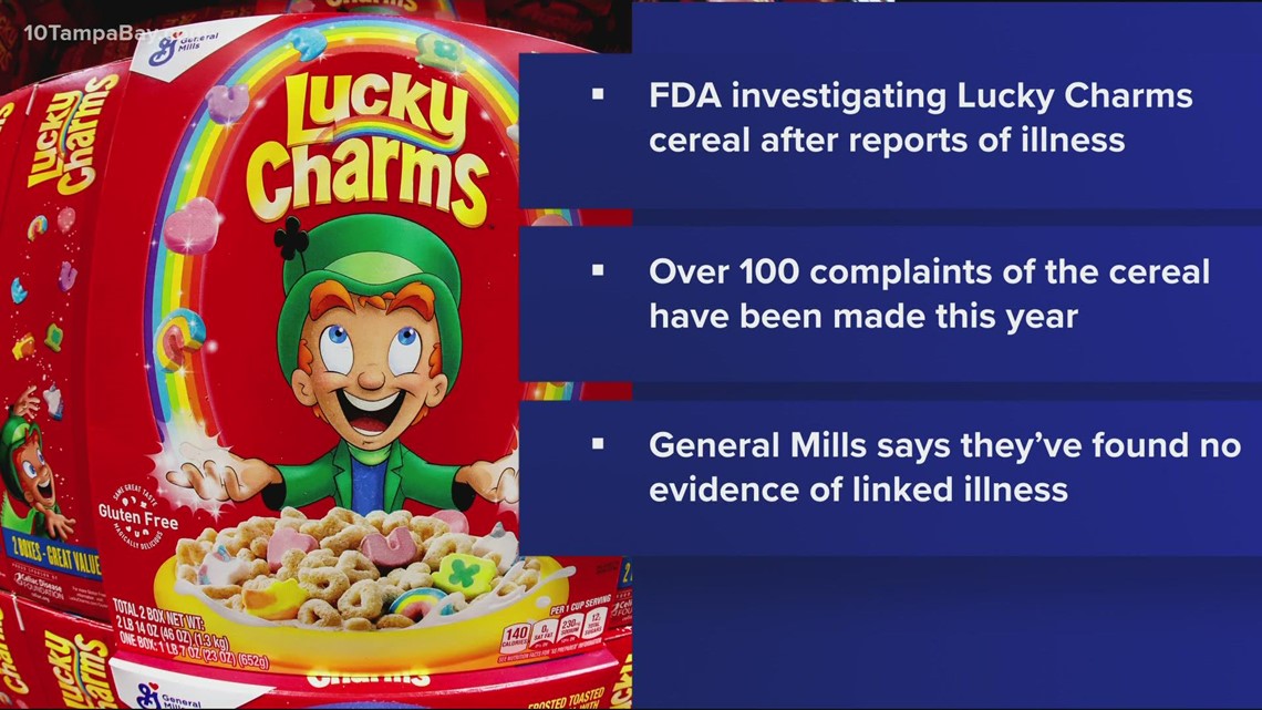 Sí, la FDA está investigando informes de que el cereal Lucky Charms está  enfermando a las personas