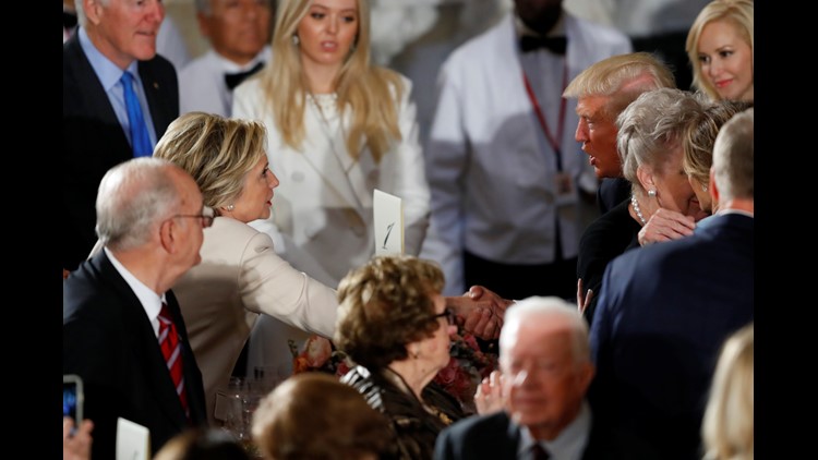 President Trump salutes Hillary. No, really
