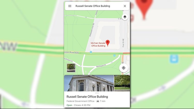 Russell Senate Office Building renamed after John McCain on Google