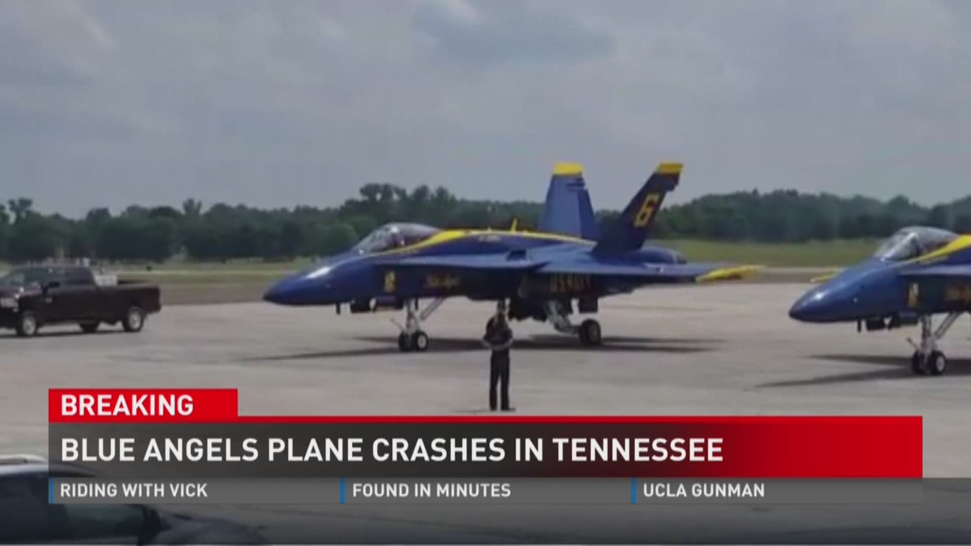 One person is dead after a blue angels jet crashed in Tennessee.