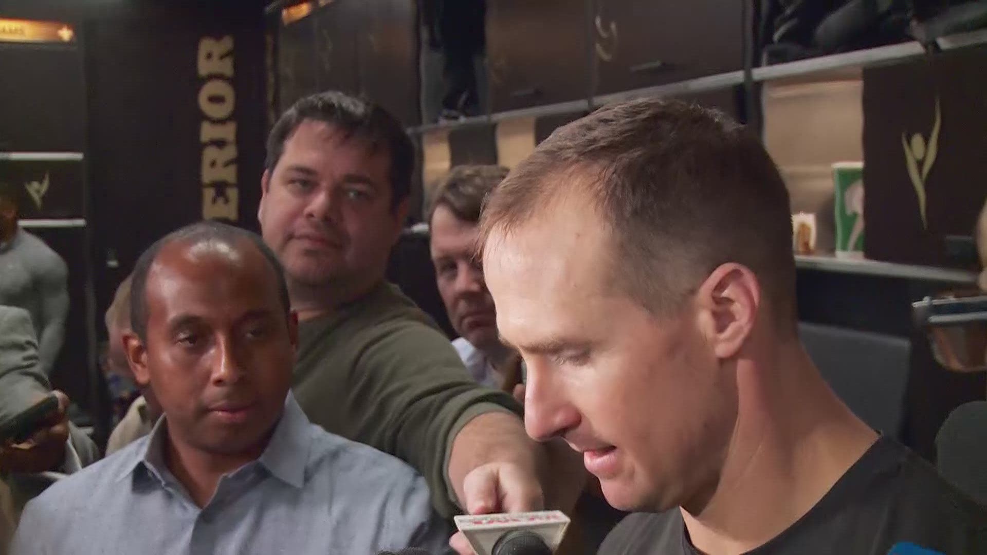 Brees said he plans to play, even though he says his thumb won't be fully healed for three months.