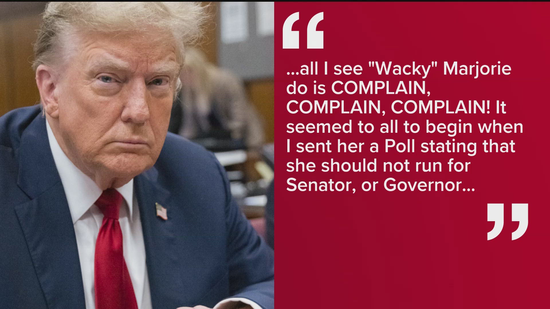 President Donald Trump says he's withdrawing support from Congresswoman Marjorie Taylor Greene. 