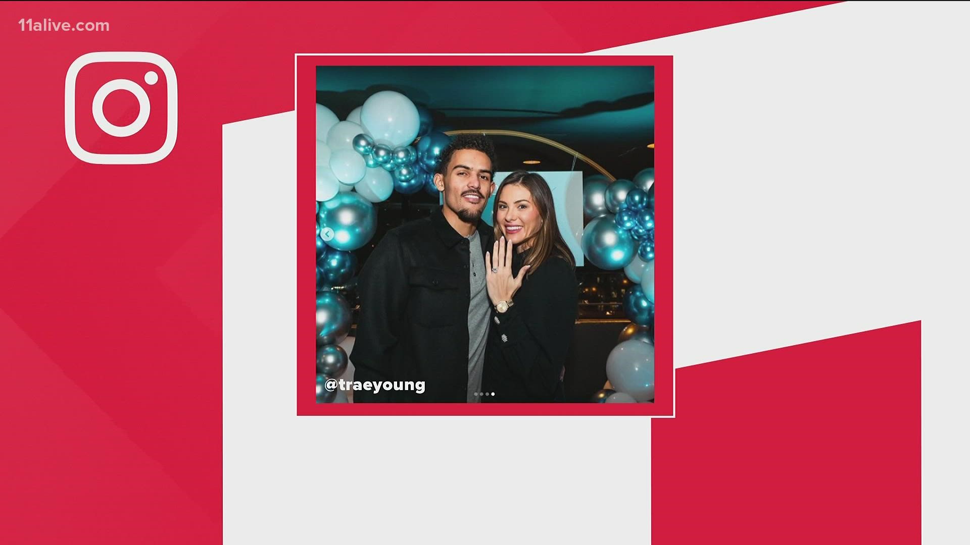 Trae Young proposed to his girlfriend and posted the happy moment to Instagram.