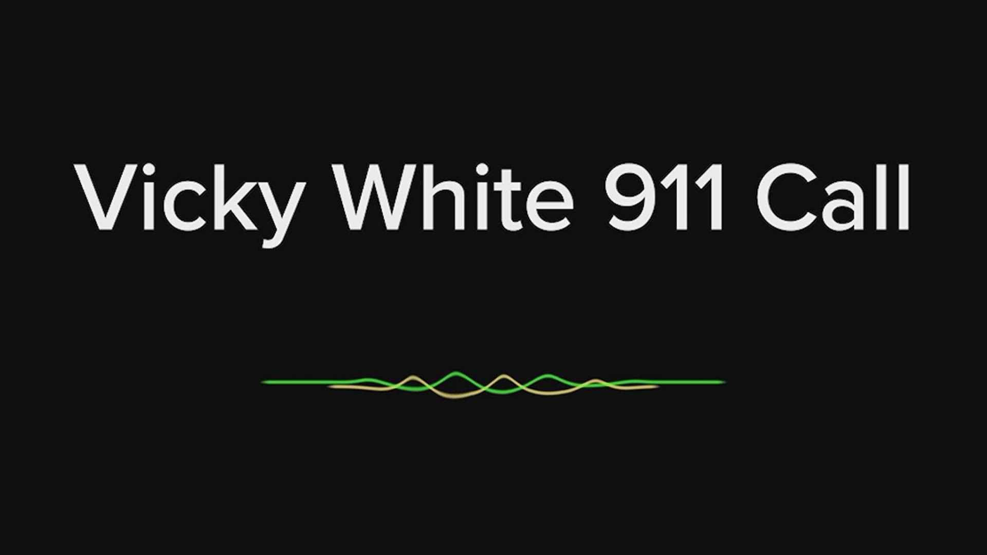 911 call from Vicky White. Vicky White and Casey White were apprehended in Indiana more than a week after they disappeared from Lauderdale County, AL